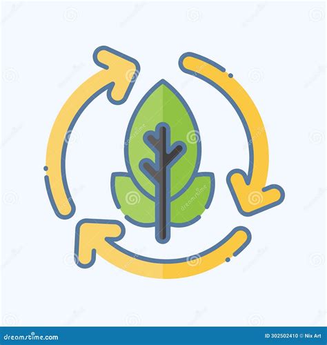 Icon Compostable Related To Plastic Pollution Symbol Doodle Style