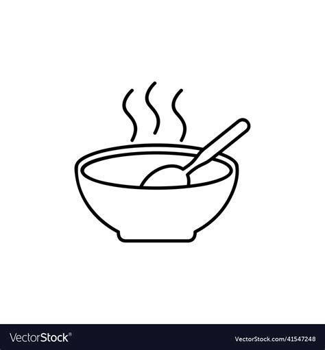 Soup Meal Icon Hot Food Symbol Modern Simple Flat Vector Image