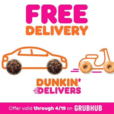 Dunkin’ Offers Free Delivery with Grubhub Through April 19 | Dunkin'