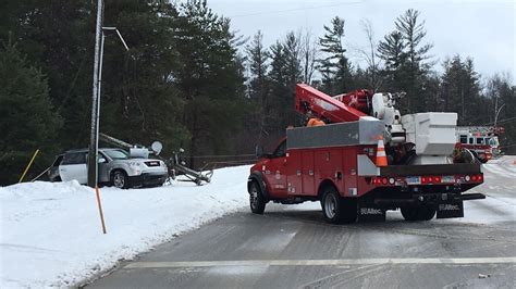 Vehicle Crashes Into Utility Pole Causes Power Outage