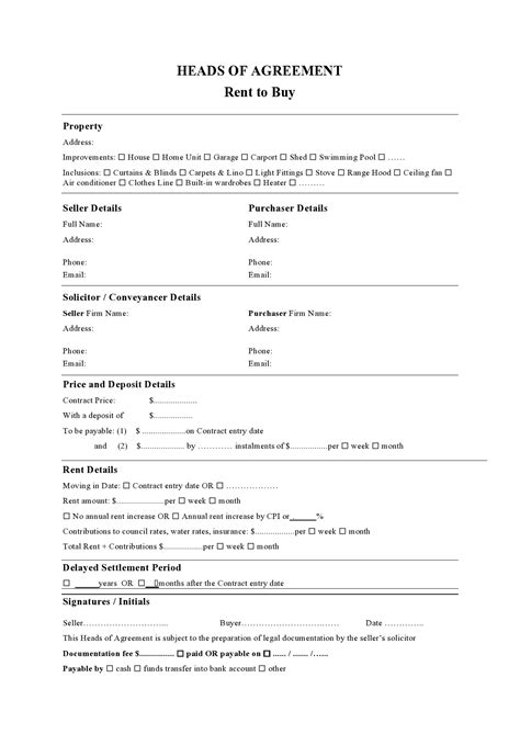 30 Free Rent To Own Contracts Templates ᐅ TemplateLab