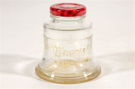 Vintage Glass Liberty Bell Jar With Metal Plaid Lid Bicentennial Souvenir 1776 1976 In 2024