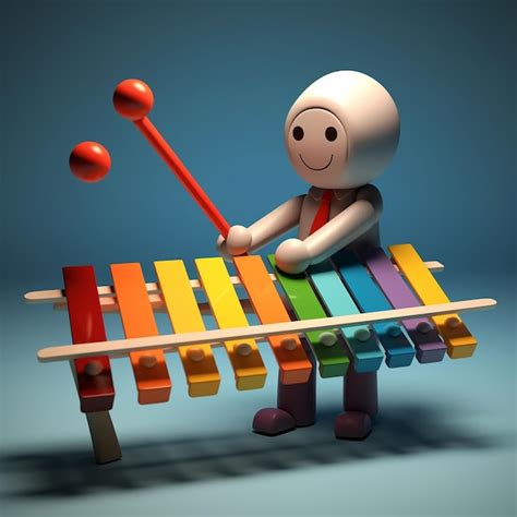 Premium Ai Image Cartoon Xylophone 3d