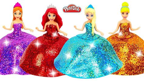 Diy Making Play Doh Sparkle Super Glitter Dresses For Disney Princesses