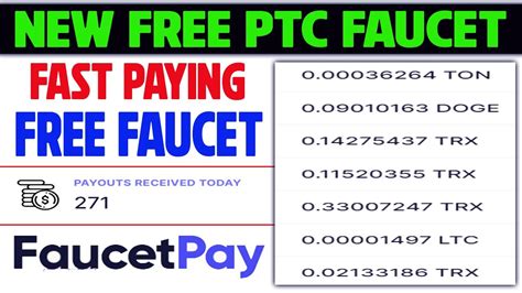 New Free High Paying Ptc Faucet Paying Fast Faucetpay Wallet Youtube