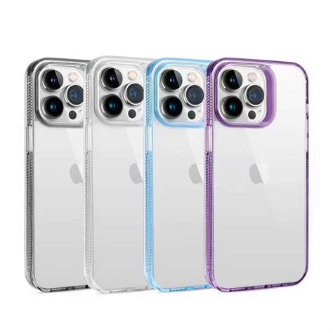 Funda Transparente Con Bordes Ondulados Colores Para IPhone 15 Pro Max