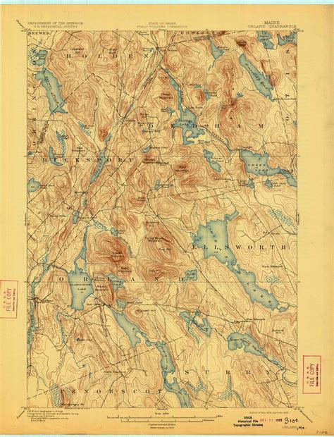 Orland Maine Usgs Old Topo Map Reprint X Me Quad