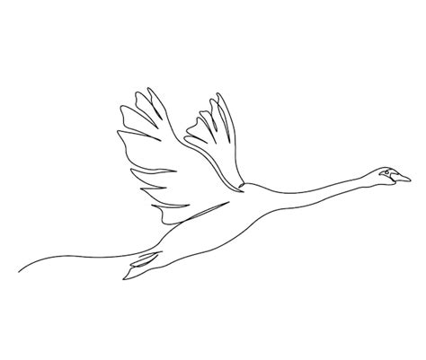 Premium Vector | Continuous one line drawing of flying swan simple mute ...