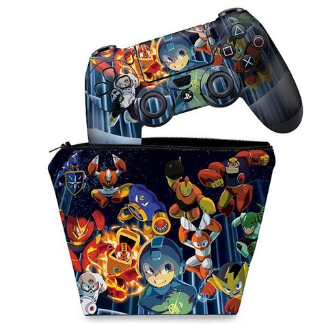 Kit Capa Case E Skin Ps Controle Megaman Legacy Collection Pop