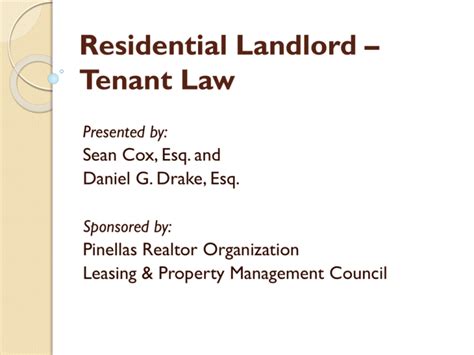 Residential Landlord Tenant Law