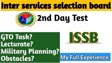 ISSB Second Day Test GTO Task Complete Experience ISSB Kohat YouTube