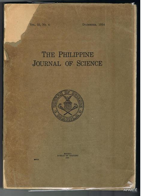 The Philippine Journal Of Science Vol 55 No4 December 1934 By