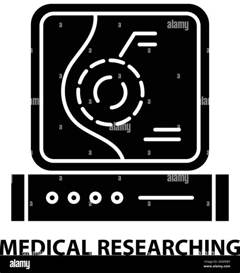 Medical Researching Icon Black Vector Sign With Editable Strokes Concept Illustration Stock