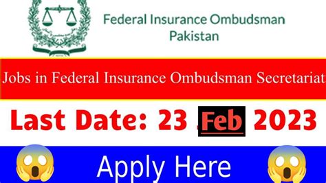 Federal Insurance Ombudsman Jobs Announced YouTube