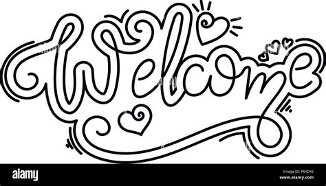 Welcome Typography Poster Vector Vintage Lettering Calligraphy Hand