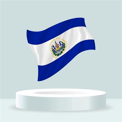 bandera salvadoreña Representación 3D de la bandera que se muestra en