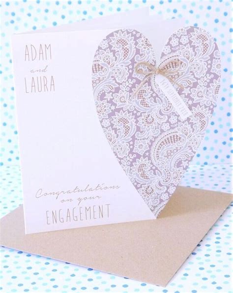 Beautiful Personalised Handmade Engagement Card Etsy