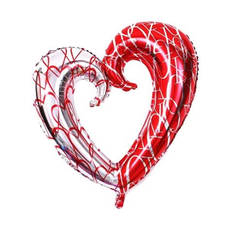 Xxpwj Free Shipping Large Hook Heart Shape Foil Balloons Double Color