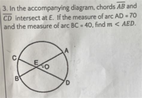 Solved In The Accompanying Diagram Chords Overline Ab And Overline