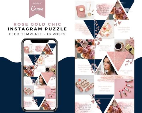 Instagram 18 Posts Minimalist Canva Instagram Puzzle Feed Template