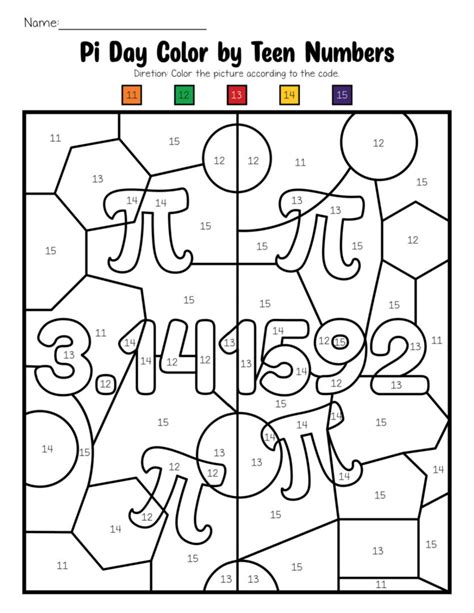 Free Pi Day Activities Coloring Pages Pi Color By Number Pdf