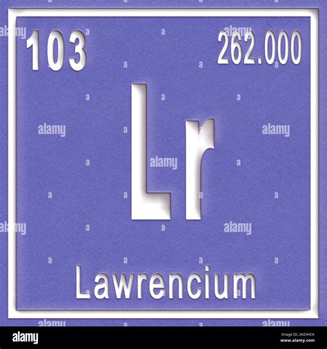 Lawrencium Chemical Element Sign With Atomic Number And Atomic Weight