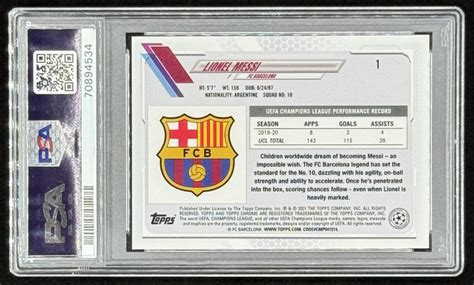 Lionel Messi 2020 21 Topps Chrome Sapphire UEFA Champions League 1