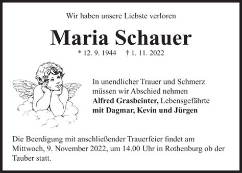 Traueranzeigen Von Maria Schauer Trauer Flz De