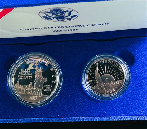 S Silver Dollar Proof Us Liberty Coin Ellis Island Proof Clad