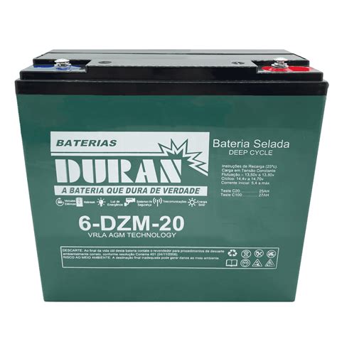 Bateria Selada Gel Ciclo Profundo Duran 27ah 12v 6 Dzm 20