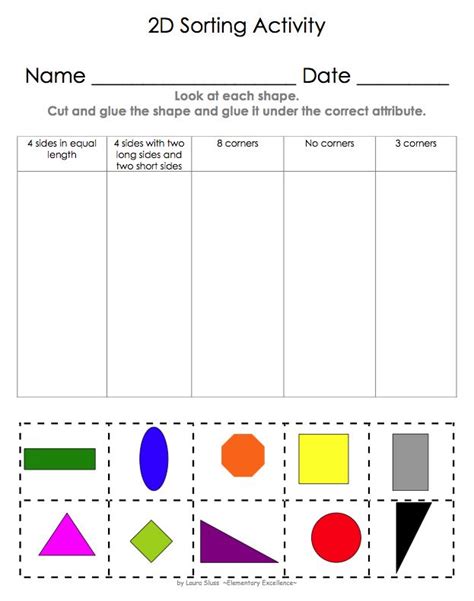 2d And 3d Shape Sorting Worksheet