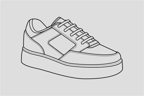 Shoes sneaker outline drawing vector, Sneakers drawn in a sketch style ...