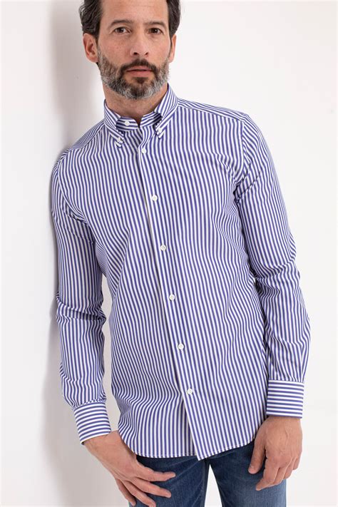 Camicia A Righe Blu Per Uomo Borsa Rione Fontana