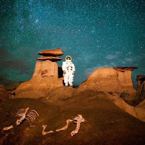 Costumes + Night Sky in the Bisti badlands - Navajo Tours USA