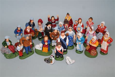 Santons Lot De Lyc Ennes Lh En Terre Cuite Peints La Main Art