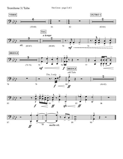 The Cross Choral Anthem Satb Trombone Tuba Sheet Music Pdf Lifeway