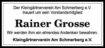 Traueranzeigen Von Rainer Grosse Harztrauer De