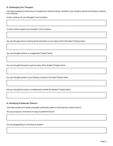 Coping Thoughts Worksheet