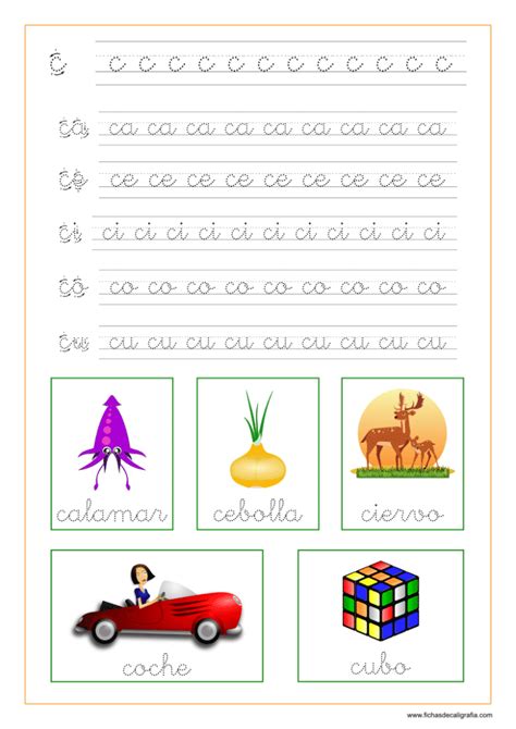 Lectoescritura Con La Letra C Junto A Las Vocales Fichas De Caligrafía