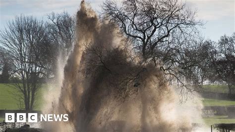 'Devastation' after Derbyshire village floods due to pipe rupture - BBC ...