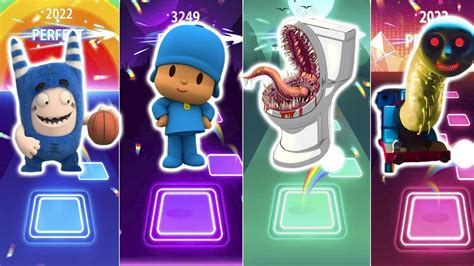 Oddbods Pogo Toilet Monster Pocoyo Thomas Train Exe Tiles Hop