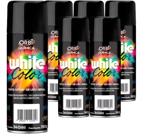 Tinta Spray Preto Fosco Uso Geral 340ml 6 Unidades