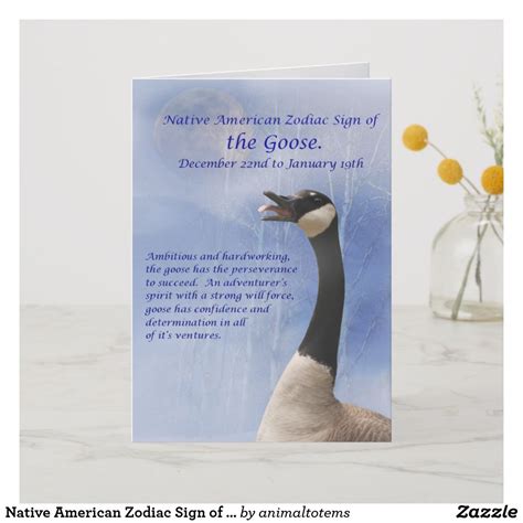 Native American Zodiac Sign Of The Goose Card Zazzle Native