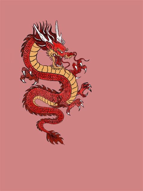 Red Chinese Dragon Wallpaper