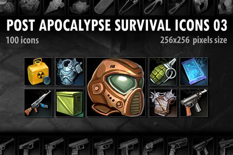 Post Apocalypse Survival Icons 03 2d Icons Unity Asset Store