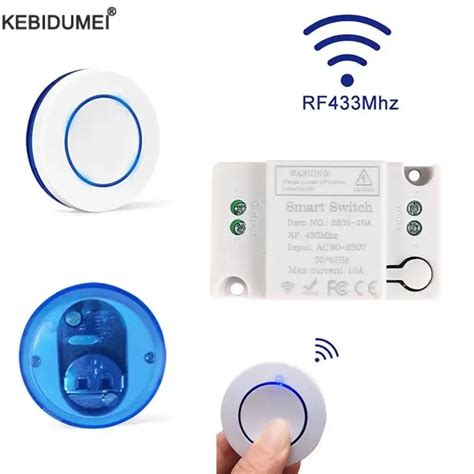 110v 220v 230v Wireless Light Switch Mini Round Panel Wall Switch Rf