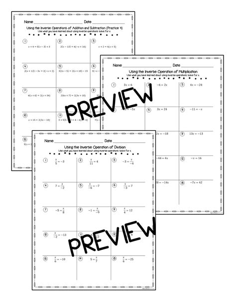 Introduction To Algebraic Equations Editable Student Practice Pages