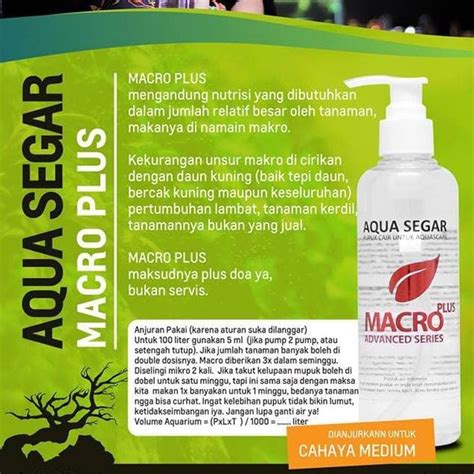 Jual Aqua Segar Macro Plus Pupuk Cair Tanaman Aquascape Macro 100 Ml