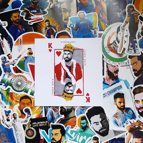 Pcs Virat Kohli Sticker Pack Indian Cricket Modern Goat Vk King