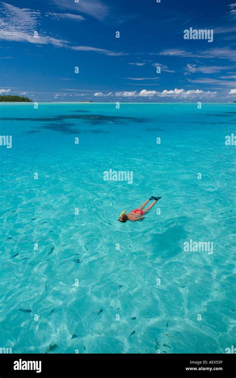 Snorkeling In The Pristine Waters Of The Aitutaki Lagoon Cook Islands